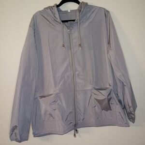 Full Zip unisex gray Windbreaker